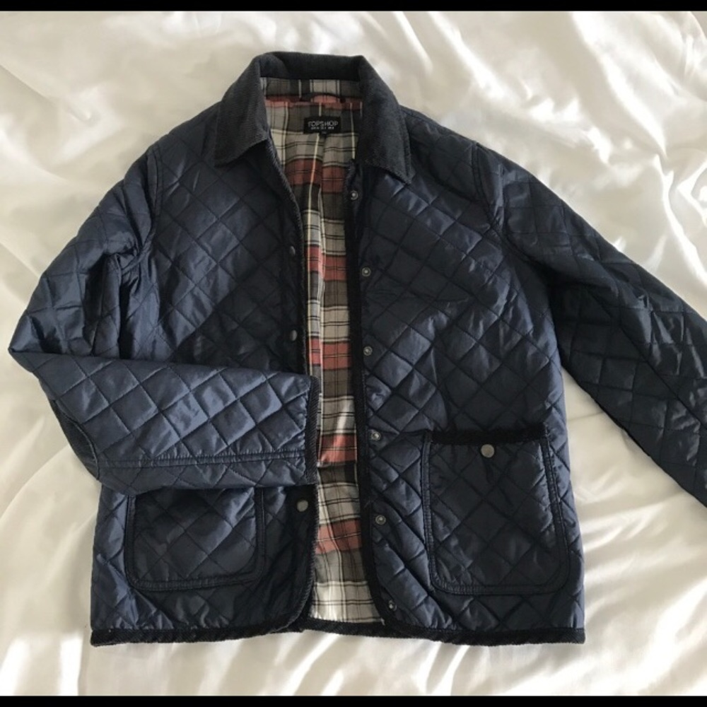 Topshop Navy Quilted jacket